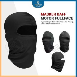 Sarung Muka Masker Ninja Hitam Polos & Masker Baff Pengendara Motor