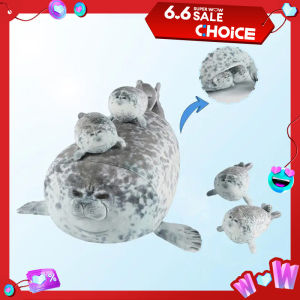40cm Mother and son Seal five-piece plush toy Seal zipper toy for boys and girls Christmas Halloween gifts