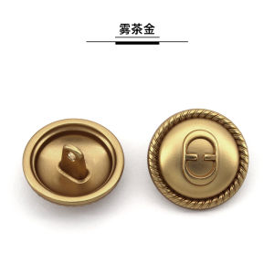 High-End Tweed Small Fragrance Style Metal Buckle Double D Retro Jacket Buttons Gold Plated Simple Open Cardigan Buttons