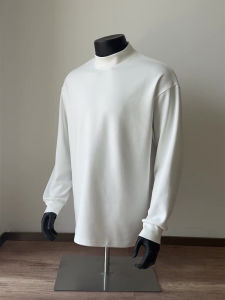 White Fleece Lined Long Sleeve Base Shirt Mens Autumn Winter Style Inner Wear T-Shirt Premium Feel Sweatshirt Loose Fit Youth Trend