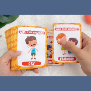 Antonym cognition 50 cards double sided educational game for children.