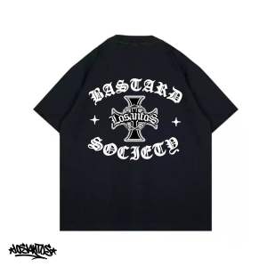 Kaos pria lengan pendek t-shirt Losantos Bastard Society Free sticker