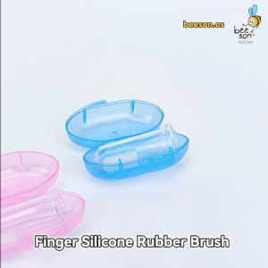 Beeson Berus Gigi Jari Bayi / Infant Baby Finger Silicone Rubber Brush Oral Massager Brush with Case Set BPA Free 81205