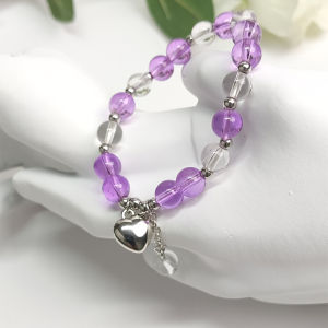 Nicedays🍒Gelang liontin jantung Gelang Kaca Kaca Gelang Niche Perhiasan Tangan Lembut Wanita COD