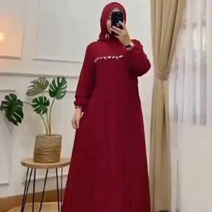 Gamis Dress Crinkle Airflow: Kombinasi Cantik Gamis Terbaru Elegan Simple Mewah Gamis Payet Mutiara