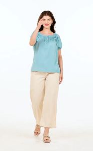 Krizia Printed Button Front Puff Sleeves Blouse