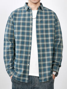 Pure Cotton Plaid Shirt for Teens Spring Fashionable Simple Design Color Block Versatile Outerwear Long Sleeve Casual Wear