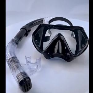Scuba Diving Mask Snorkel Set For Adults Tempered Glass Professional Panoramic Snorkeling Gear Swimming Training Snorkel Kit