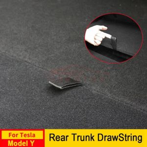Rear Trunk Rope DrawString For Tesla Model Y Juniper 2025 2026 Open Tail Box Cover Handle Pull Strap Car Organizer Accessories
