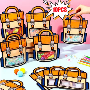 10/6 Pcs Self Seal Biscuit Shape Stand Up Snack Candy Bags Packaging Bag Creative Schoolbag Birthday Party Gift