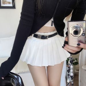 กระโปรง เซ็กซี่ จีบ กระโปรง เอวสูง A-line ตั้งรูปแบบ กระโปรง ผู้หญิง เซ็กซี่ กระบวนการเซ็กซี่ จีบ