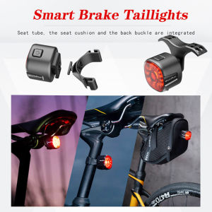 Bicycle Taillights Intelligent Taillights for Bicycles Waterproof Brake Sensing Lights for Seat Pillars/Saddles/Bags