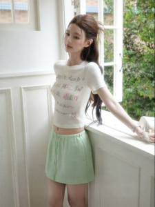 THROUS | Chân Váy A-Line Màu Đơn Giản Bằng Linen