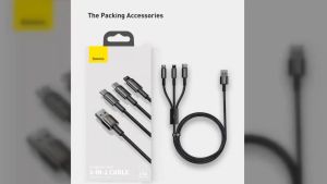 Cáp sạc nhanh 3in1 Baseus Tungsten Gold Series USB to Type C/ Lightning/ Micro - CATLWJ