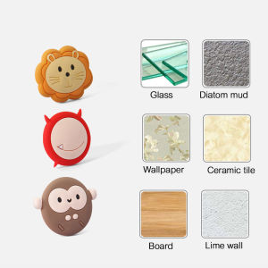 6ชิ้นกางเกงกันลื่นยาง ประตูสัตว์น่ารักแผ่น ฝากปัญหาด้ามจับประตูรั้วกั้นเด็กติดผนัง