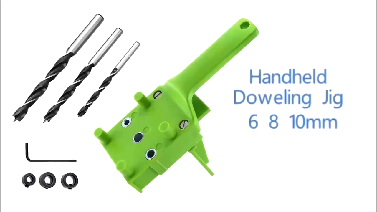 【Định Vị Siêu Chuẩn】Bộ Cữ Khoan Chốt Gỗ 6-8-10mm - Jig Dowel Abs Cầm Tay - Khoan Lỗ Thẳng Tuyệt Đối Cho Thợ Mộc - Tặng Kèm Mũi Khoan 6/8/10mm