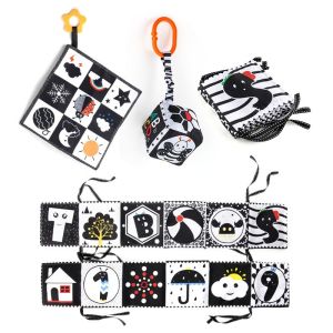 Sensory Cloth Book Toys Crib Toys Black and White Animal Cloth Books Early Learning Montessori Books For Baby Kids