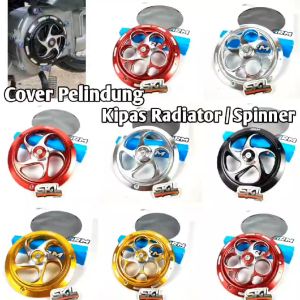 Cover Pelindung Kipas Radiator CNC Vespa Sprint Primavera Lx S125 Scoopy Beat Fi Mio Vario Cover Kipas Spinner CNC