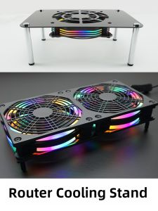 Router Heat Sink Broadband Cat Cooling Stand Base Silent 12CM Fan USB Network Box Computer Hardware Peripherals