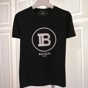 Original BALMAINˉPARIS Spring and Summer New Letter Printing Tshirt Couple Sports Loose Tee Top Men and Women With The Same Style Fashion Cotton Round Neck Short-sleeved T-shirt