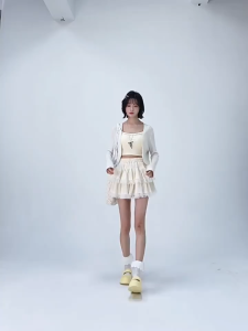 🔥[D091] Chân váy nữ dáng xòe VIỀN REN 2 TẦNG lưng CHUN có lớp lót trong dáng ngắn - Kholenqc