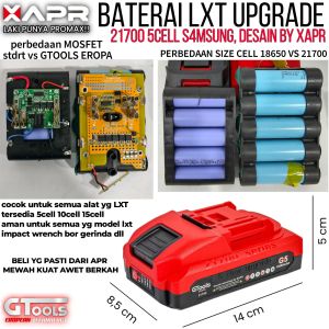 Baterai lxt gtools EROPA XAPR G15 21700 15CELL upgrade impact wrench gerinda bor dll wajib punya canggih