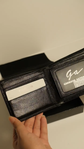Giorgio Agnelli Dompet Kulit asli MILL 956 (Black)