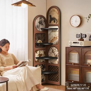 Mid-Century Style Corner Storage Shelf