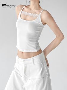 MUYUZI | Lace White Spaghetti Strap Top