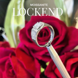 [Lockend] Nhẫn nam cổ điển (có thể chỉnh size) bạc 925 đính đá Moissanite màu D có chứng chỉ GRA sang trọng