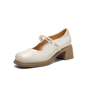 Belle | Thick Heel French Vintage Mary Jane Shoes Single Shoe