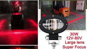 Forklift LED Safety Light 12V-80V Wide Boundary Warning Light |Linear Red Zone Projection for AGV Construction & Warehouse Use