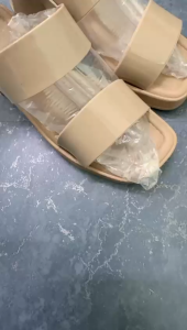 Classic fair lady style mid-heel sandals with rubber material 5.5cm sandal perempuan