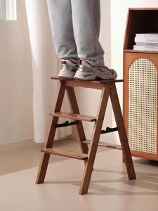 Foldable Ladder Bamboo 3 Steps Stool Portable Ladder Heavy Duty Step Ladder Folding Hagdan