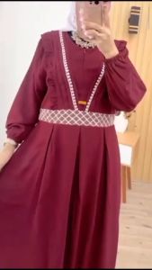 ARTRI DRESS CRINKLE AIRFLOW MIX BROKAT & RENDA GAMIS CRINGKEL AIRFLOW MUSLIM PREMIUM TERBARU GAMIS