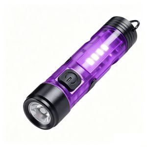 LED Mini Pocket Flashlight USB Rechargeable Torch Keychain Clip Cap Light Long Endurance Emergency Hiking Camping Outdoor