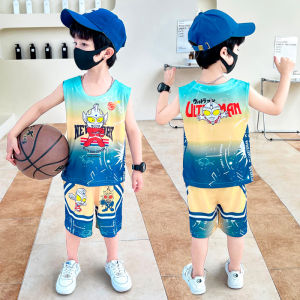 Childrens Ultraman Swimsuit Boys New Summer Sun Protection Training Suit One-Piece Two-Piece Professional Swimming Set