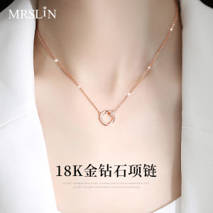 สร้อยคอรูปวงแหวน Mobius 18K ทองแดงแดง สร้อยคอรูปหัวใจรูปตัว U สำหรับผู้หญิง วันวาเลนไทน์ วันเกิด วัน Qixi ของขวัญสำหรับแฟนสาว