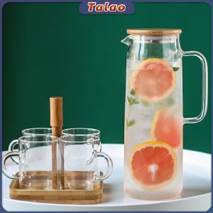 Talao Heat Resistant Kettle Jug Glass Water Jar Hot and Cold Juice Coffee Tea 1500ml