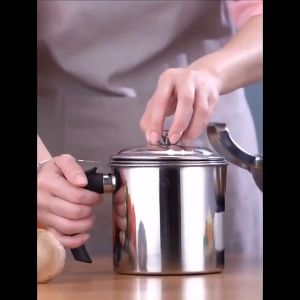 Nipiin 1.9L Stainless Steel Oil Pot Container Jug Storage Can With Strainer With Lid