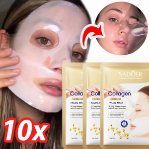 SADOER | Korean Collagen Anti Wrinkle Facial Mask Fade Fine Lines Anti Aging Firm Skin Moisturizing Brightening Skincare Mask