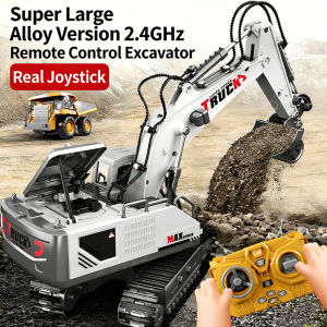 Alloy Remote Control Excavator Toy Car with Lights Sound Effect Electric Excavator Automobile Engineering Vehicle Children Gift