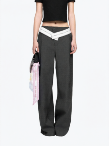 ANN ANDELMAN | New Grey Stylish Straight Leisure Pants