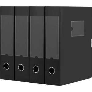 A4 Storage File Boxes Plastic Archives Cases with Lid File Folder Organizer Document Filing Box for office31×7.5×23.5 cm Blac