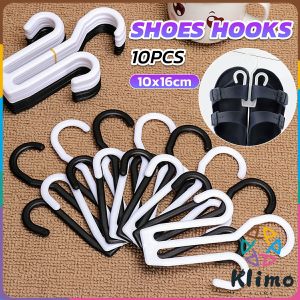 KLIMO Shoes Drying Racks Multi-purpose Hanger Space Saving Slipper Double Hooks Supermarket Shelf Hook 10pcs