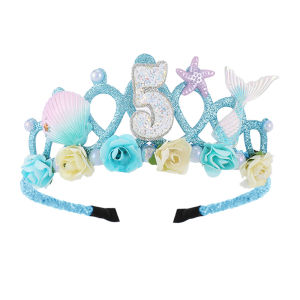 Color Shifting Mermaid Head Tiara Pearl Embellished Craft Crown Suitable for Masquerade Gala Aquatic Themed Anniversary Decor