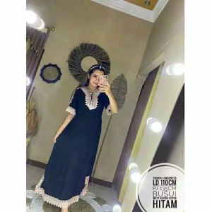 Daster Arab Renda Sinta Longdress Lengan Pendek Busui Kekinian