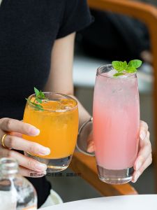 Heat Resistant Glass Dirty Coffee Cup Simple Ice American Latte Cup Retro Thick Bottom Mojito Coffee Cup Nordic Style round Shape