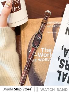 Uhada | Plaid Flannel Leather Xiaomi Mi Band Strap