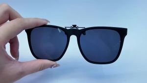 Clip phân cực trên kính râm người đàn ông photochromic lái xe Kính nhìn đêm Kính chống chói kính vuông cổ điển